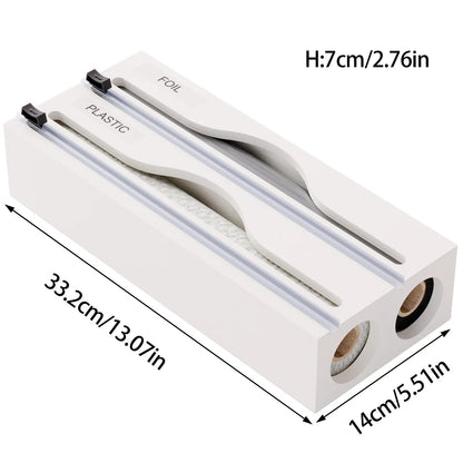 1Pc Cling Film Cutter Minimalist Wall Mounted Wooden Kitchenware Multi Compartment Layer Hidden Scratchers Kitchen Organizer