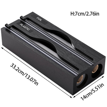 1Pc Cling Film Cutter Minimalist Wall Mounted Wooden Kitchenware Multi Compartment Layer Hidden Scratchers Kitchen Organizer