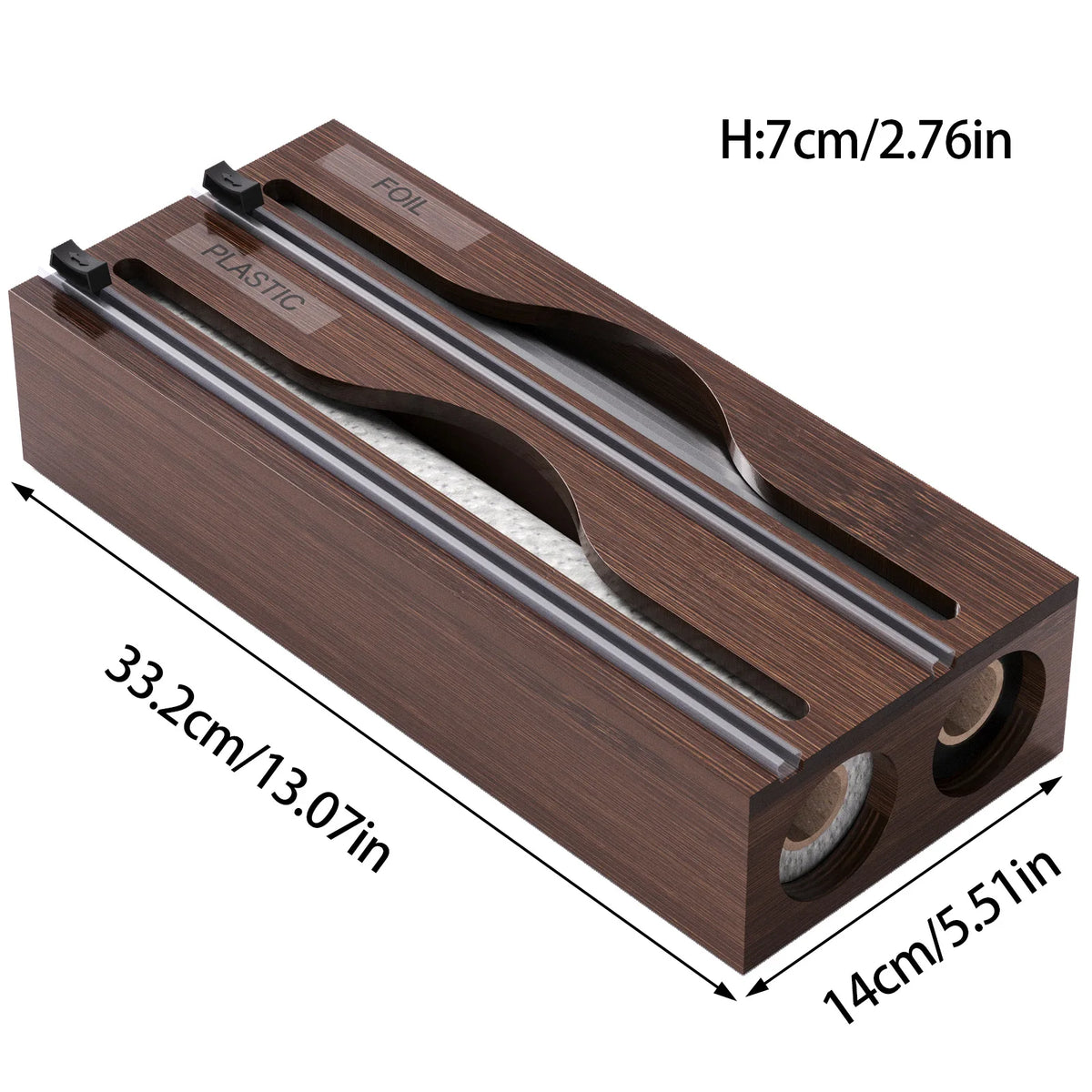 1Pc Cling Film Cutter Minimalist Wall Mounted Wooden Kitchenware Multi Compartment Layer Hidden Scratchers Kitchen Organizer